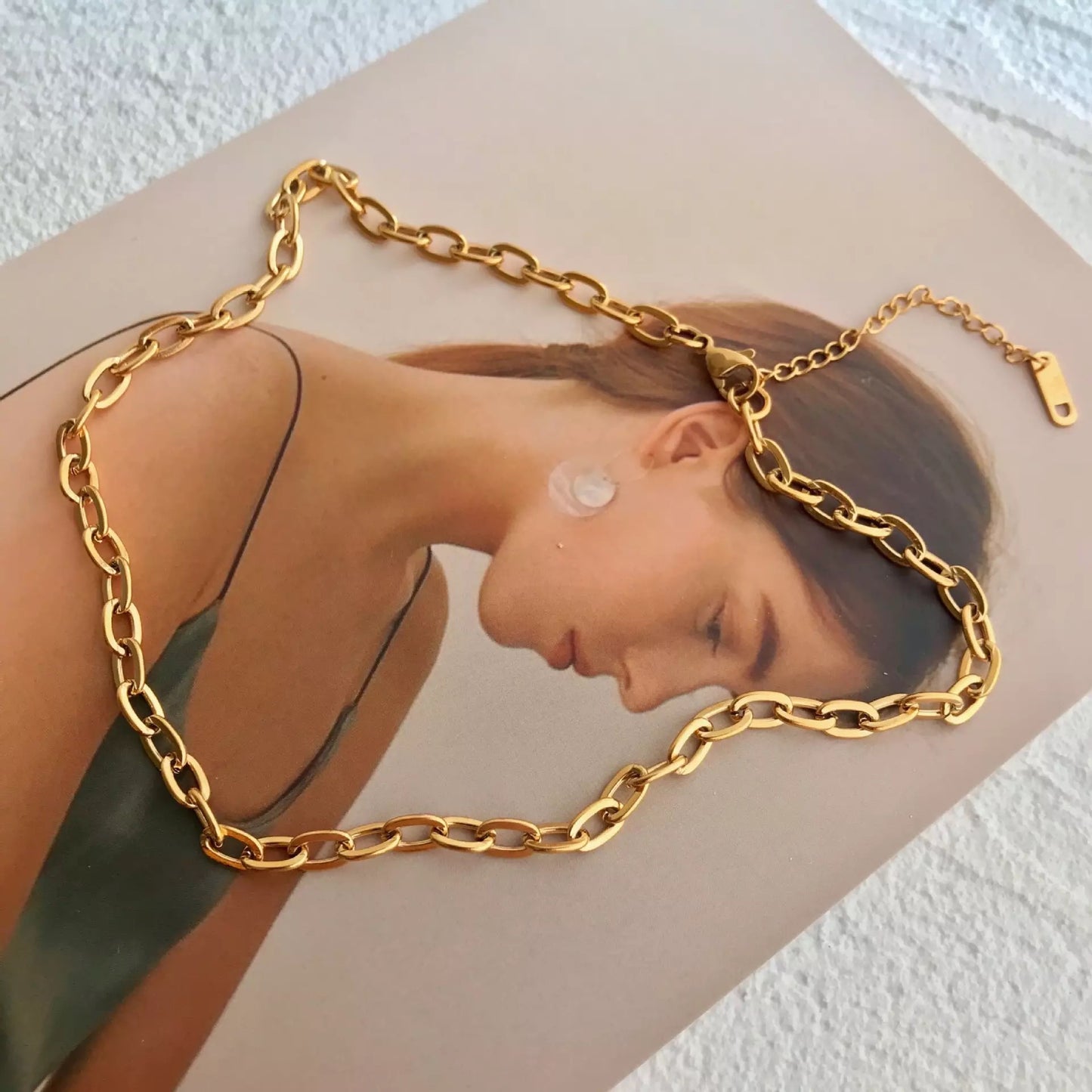 NecklaceLink Chain Necklace- Statement Necklace choke Layer 5mm