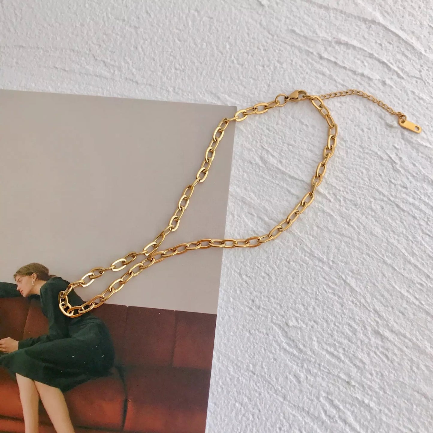 NecklaceLink Chain Necklace- Statement Necklace choke Layer 5mm
