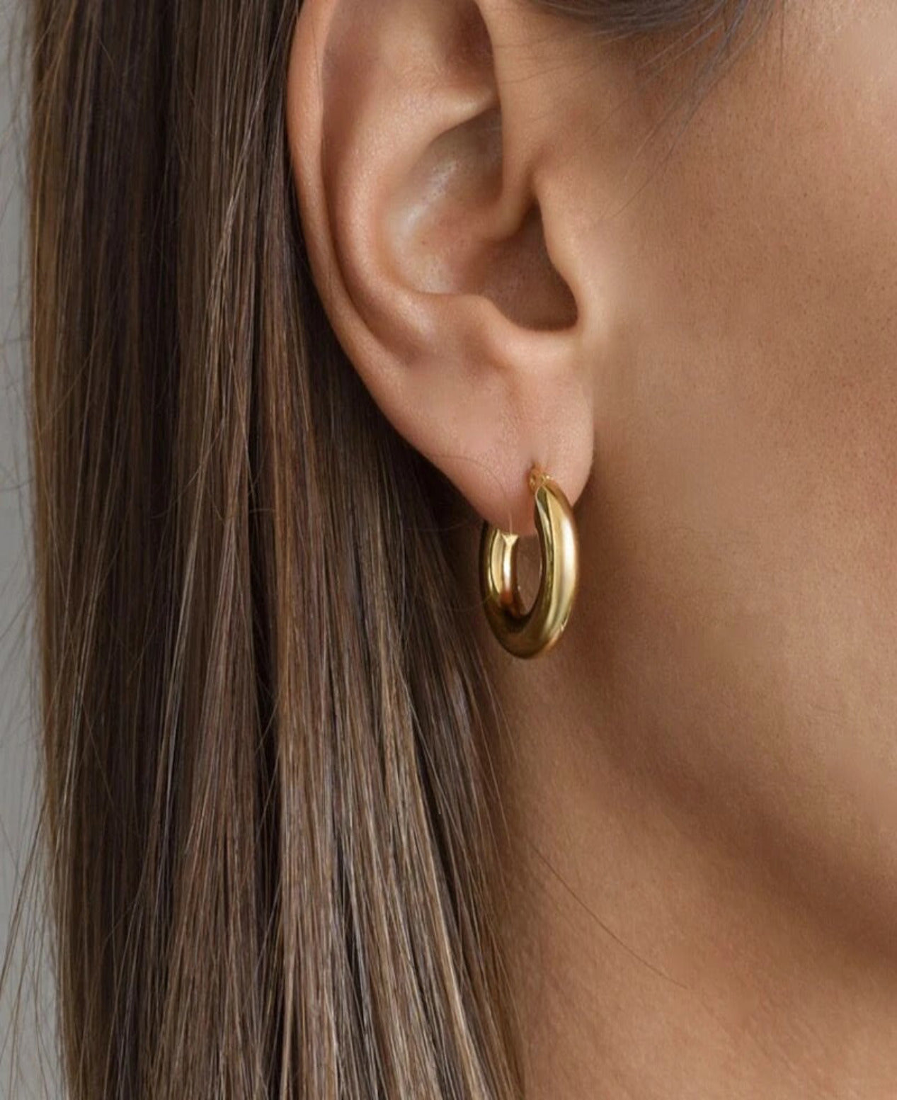 14k Gold filled hoop earring -Thick gold Hoop earring
