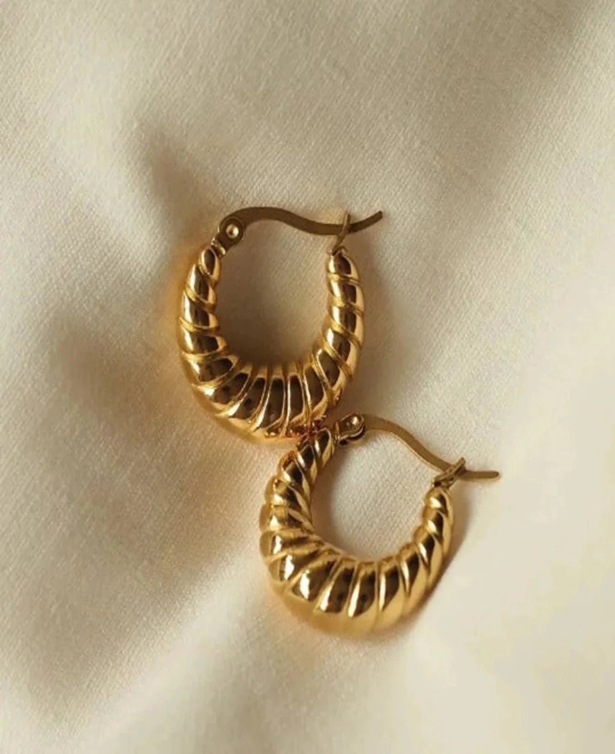 18k Gold filled Earrings Minimalist Women Croissant -Hoop Earrings women jewelry