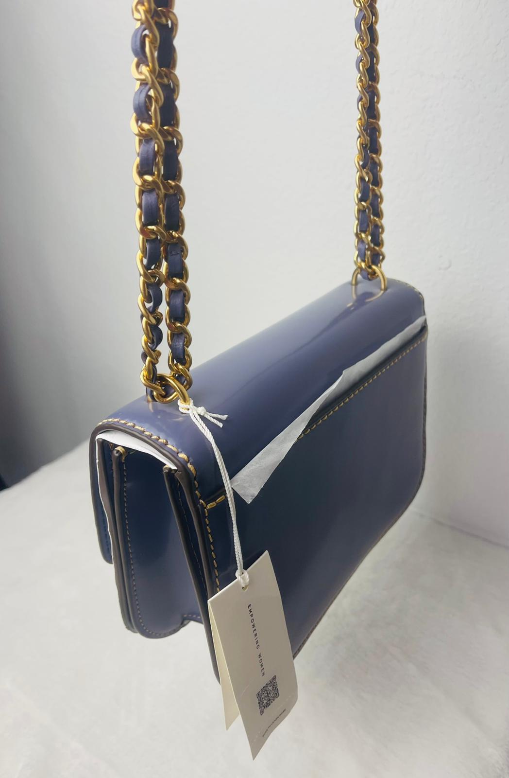Tory Burch Two-Tone Blue and White Crossbody Bag(Dark lotus)NWT