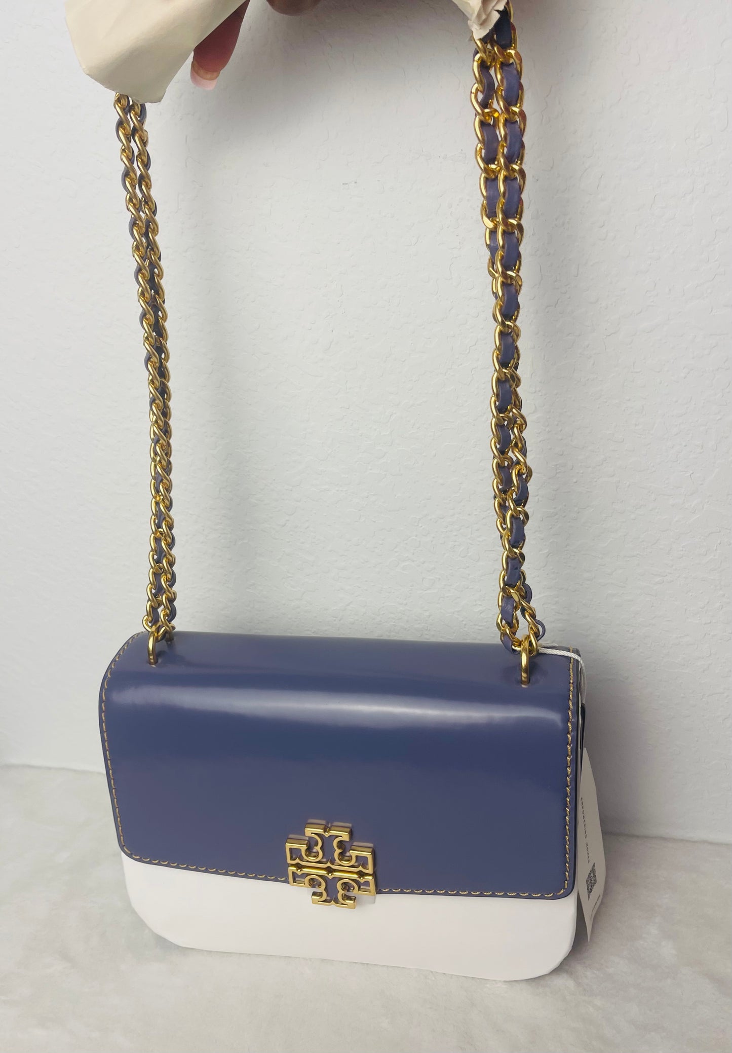 Tory Burch Two-Tone Blue and White Crossbody Bag(Dark lotus)NWT