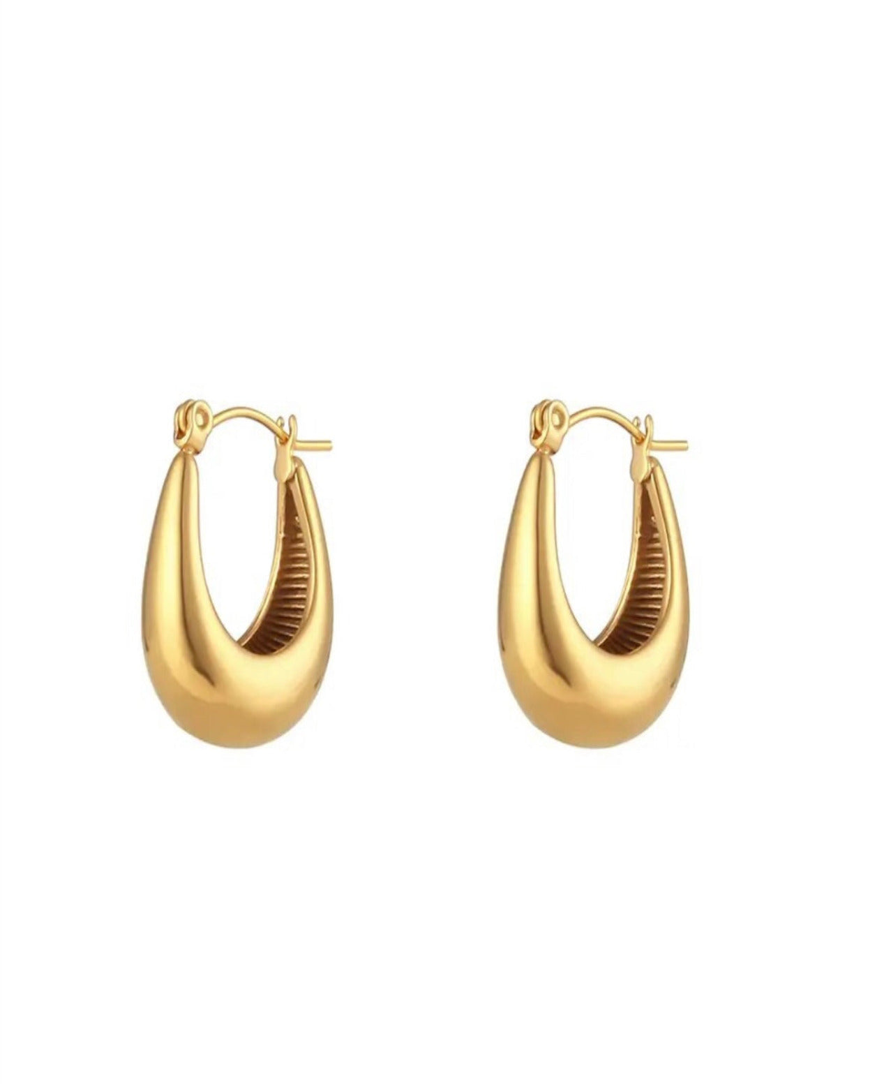 18K Gold Chunky Hoops, Chubby Hoop Earring, Chunky Hoop Earring , Gold hoops, Gift for her