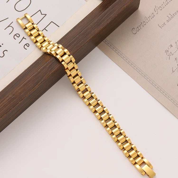 Gold Watch Band Bracelet | Watch Strap Link Bracelet | Watch Band Bracelet |Link Chain Watchband Bracelet