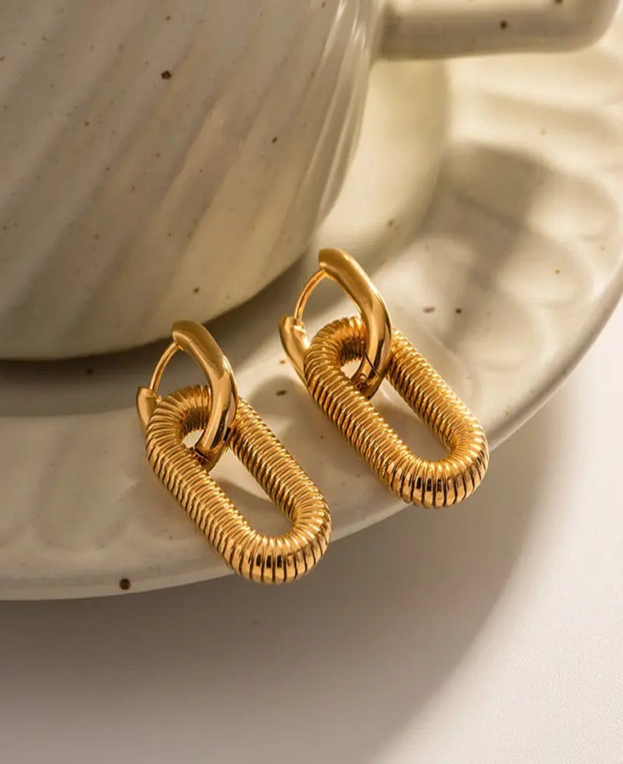 Dangle Link Earrings |Chunky Gold Earrings |Statement Earrings |Link Hoop Earrings |Cable Chain Earrings |Minimalist Earrings |Tarnish Free