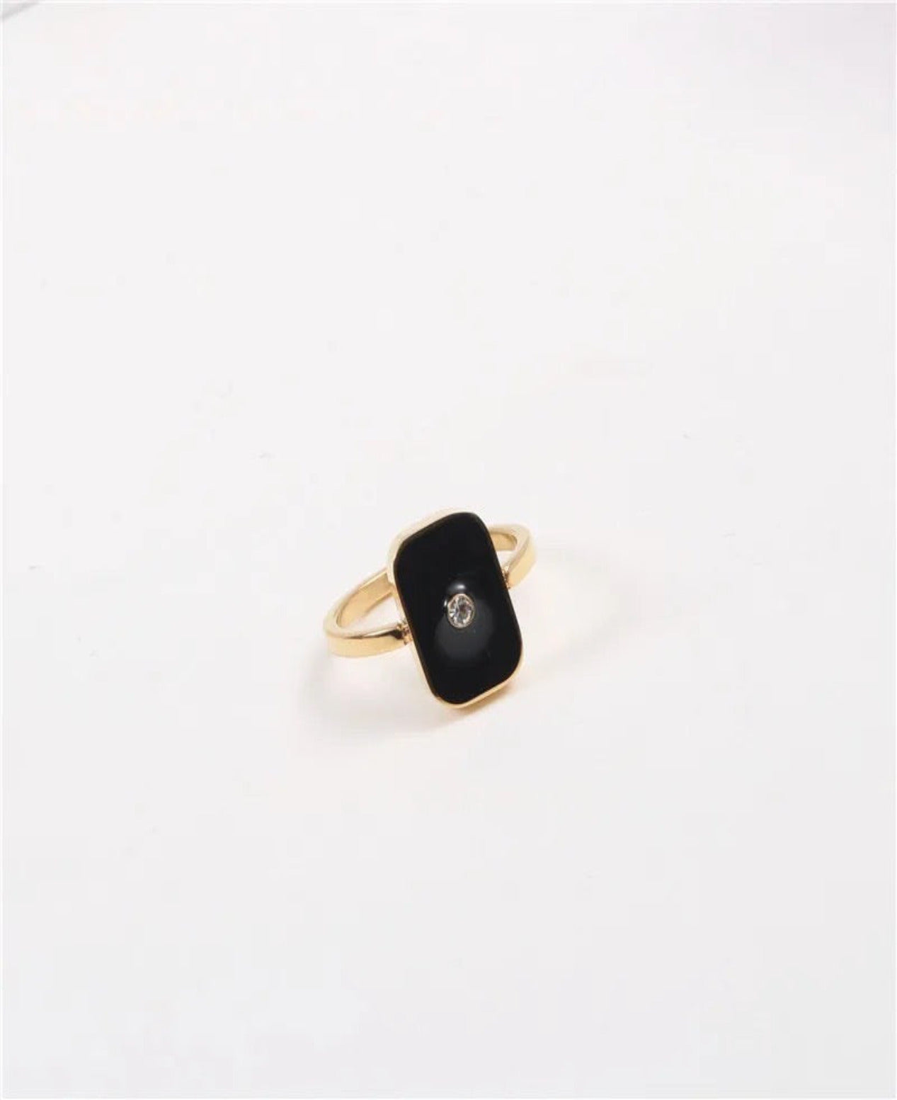 Black enamel ring, Tarnish free ring, 18K gold filled ring, Waterproof ring, Black signet ring, beautiful chunky gold ring for her him