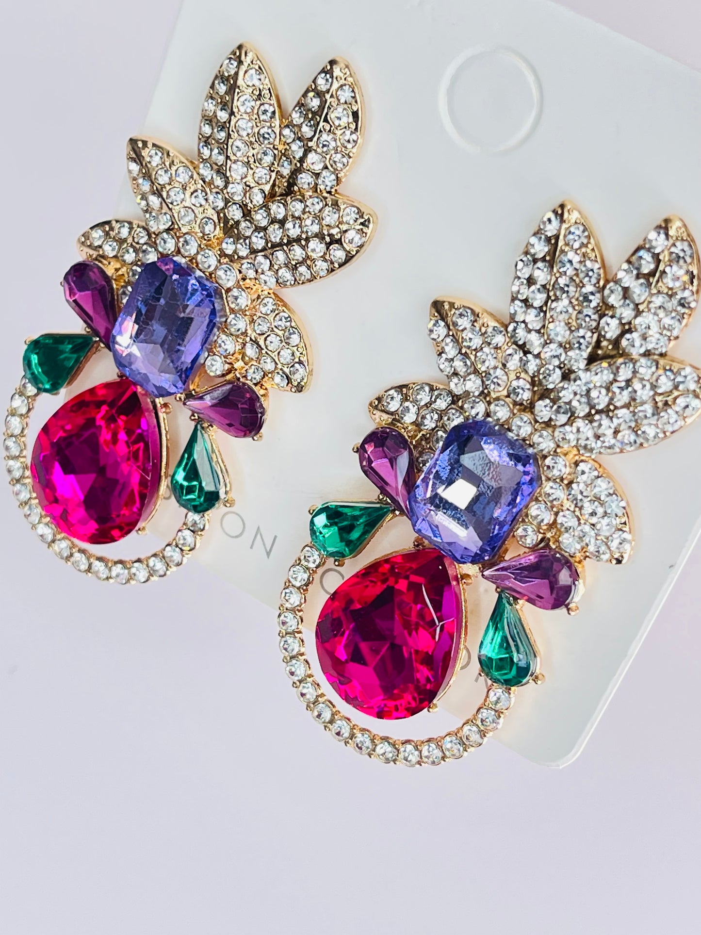 Shiny Rhinestone Big Stud Earrings For Women