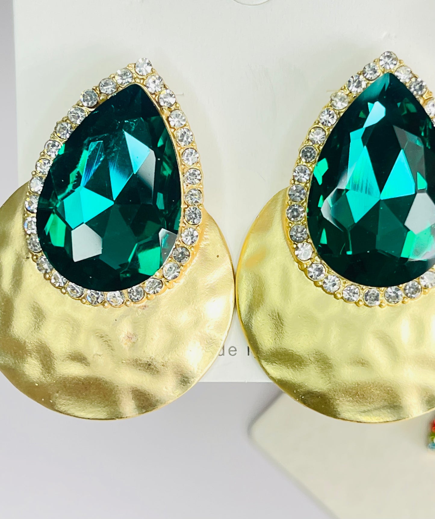 Shiny Rhinestone Big Stud Earrings For Women