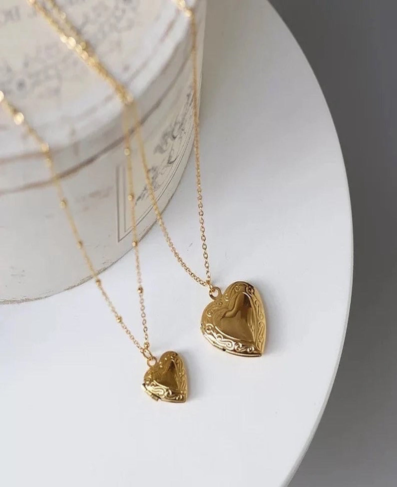 Heart Locket Jewelry Gold Necklace Sign Lovers Gift for Her Woman Love pendant Heart Picture Locket  Waterproof Mothers Day Gift