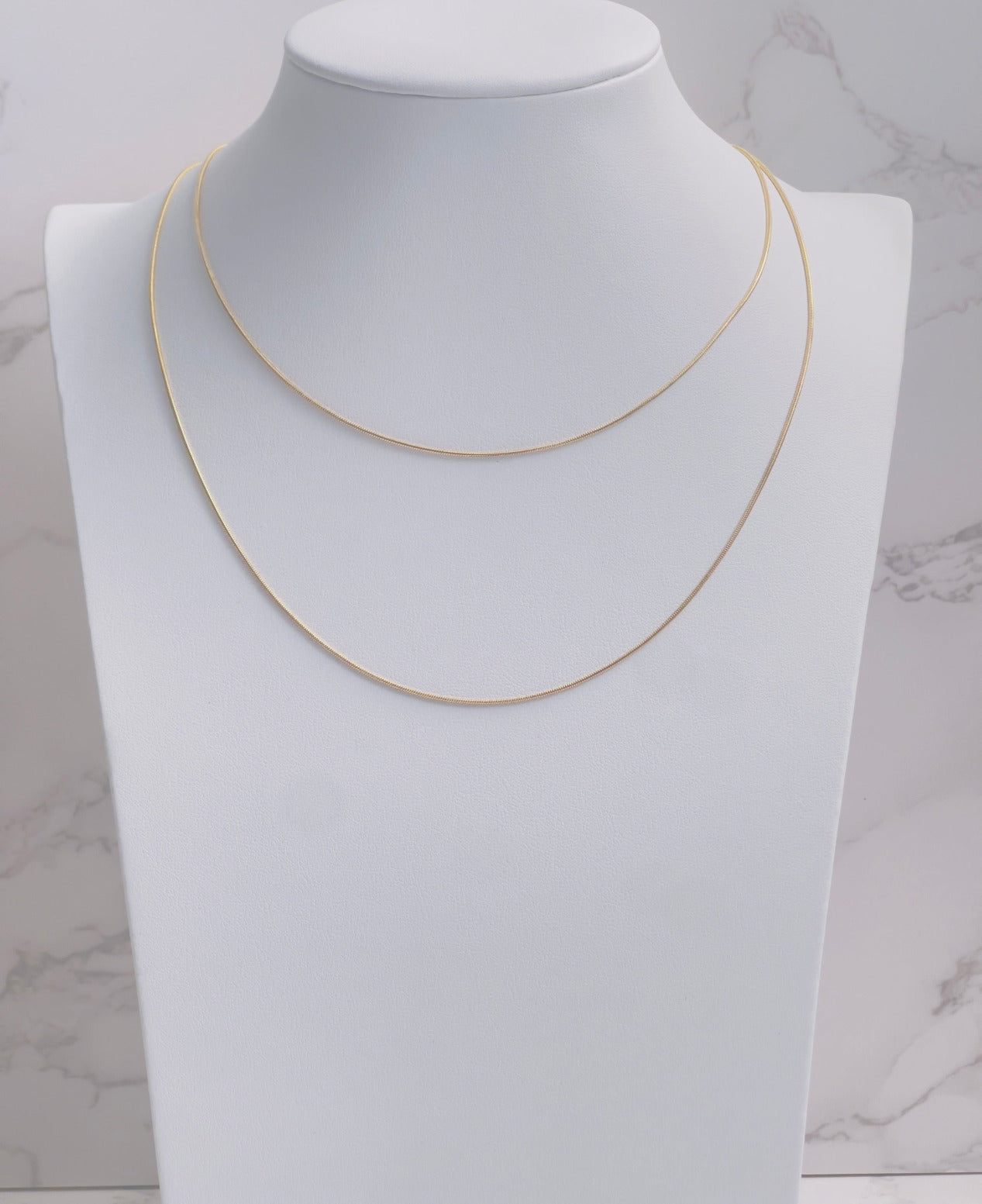 18K Gold Filled Herringbone Choker NecklaceGold Layered Snake Chain set- necklace fpr her him