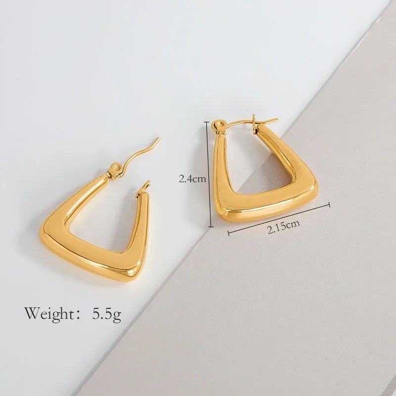 V-shape everyday Hoop Earrings for WomenJewelry waterproof