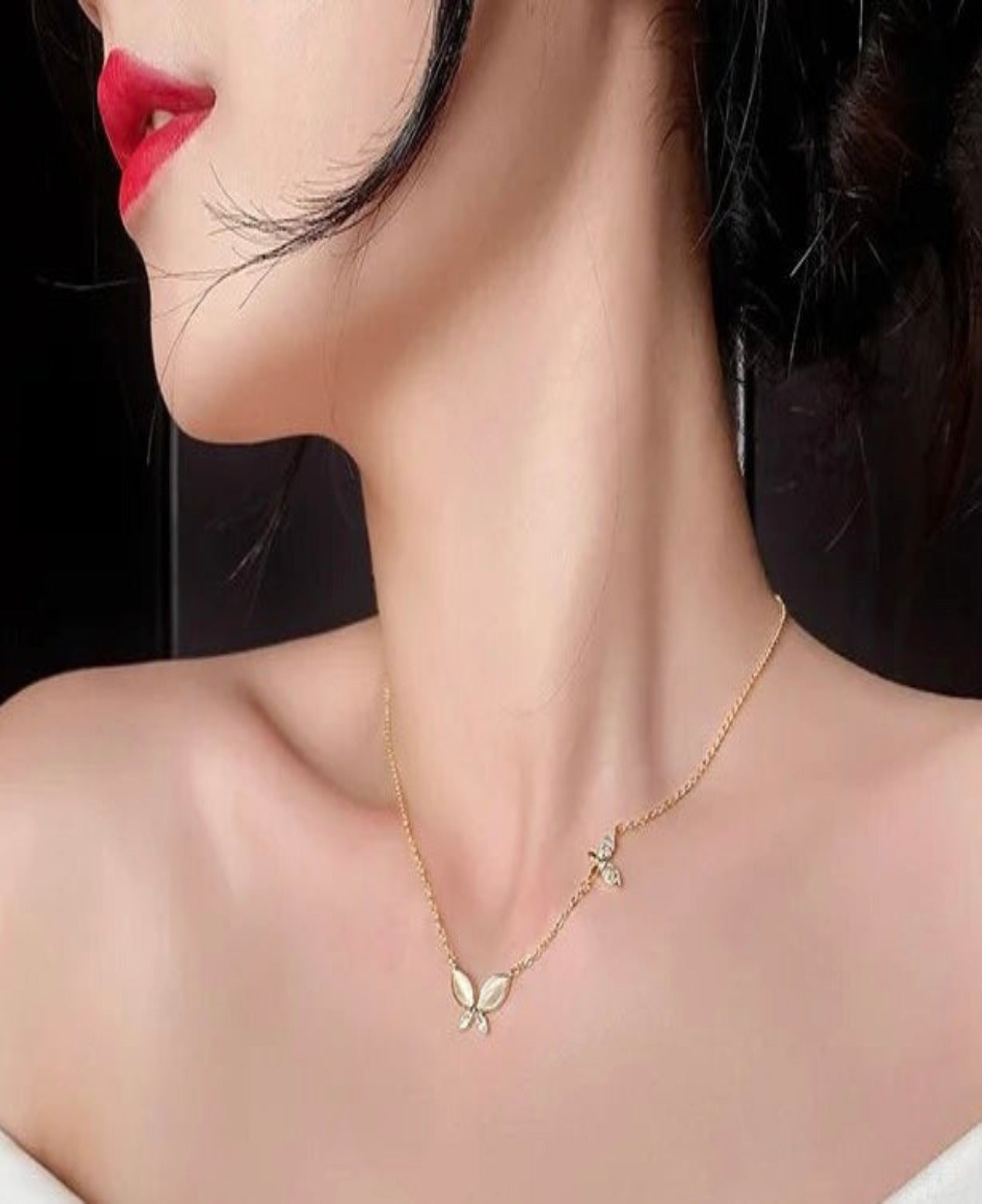 18k Gold Pearl Zircon Heart Butterfly Pendant Necklace Women Layered Cz Opal Snake Flower Necklace- women necklace- gift jewelry idea