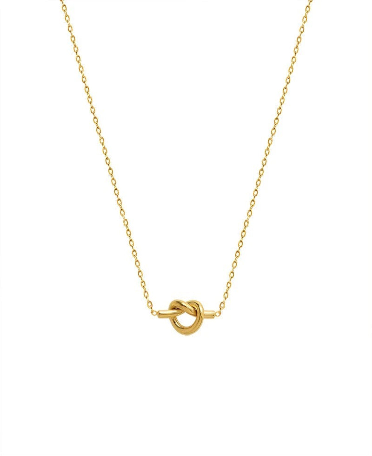 Tiny Love Knot Necklace 18k gold neckalce  jewelry for gift/ for women