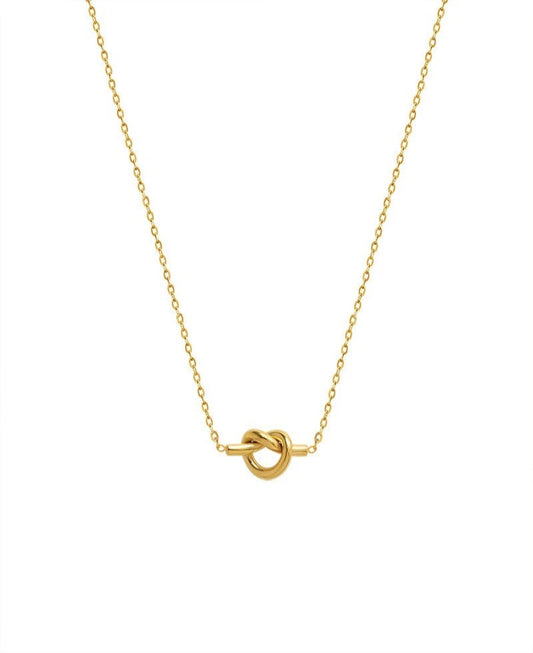 Tiny Love Knot Necklace 18k gold neckalce  jewelry for gift/ for women