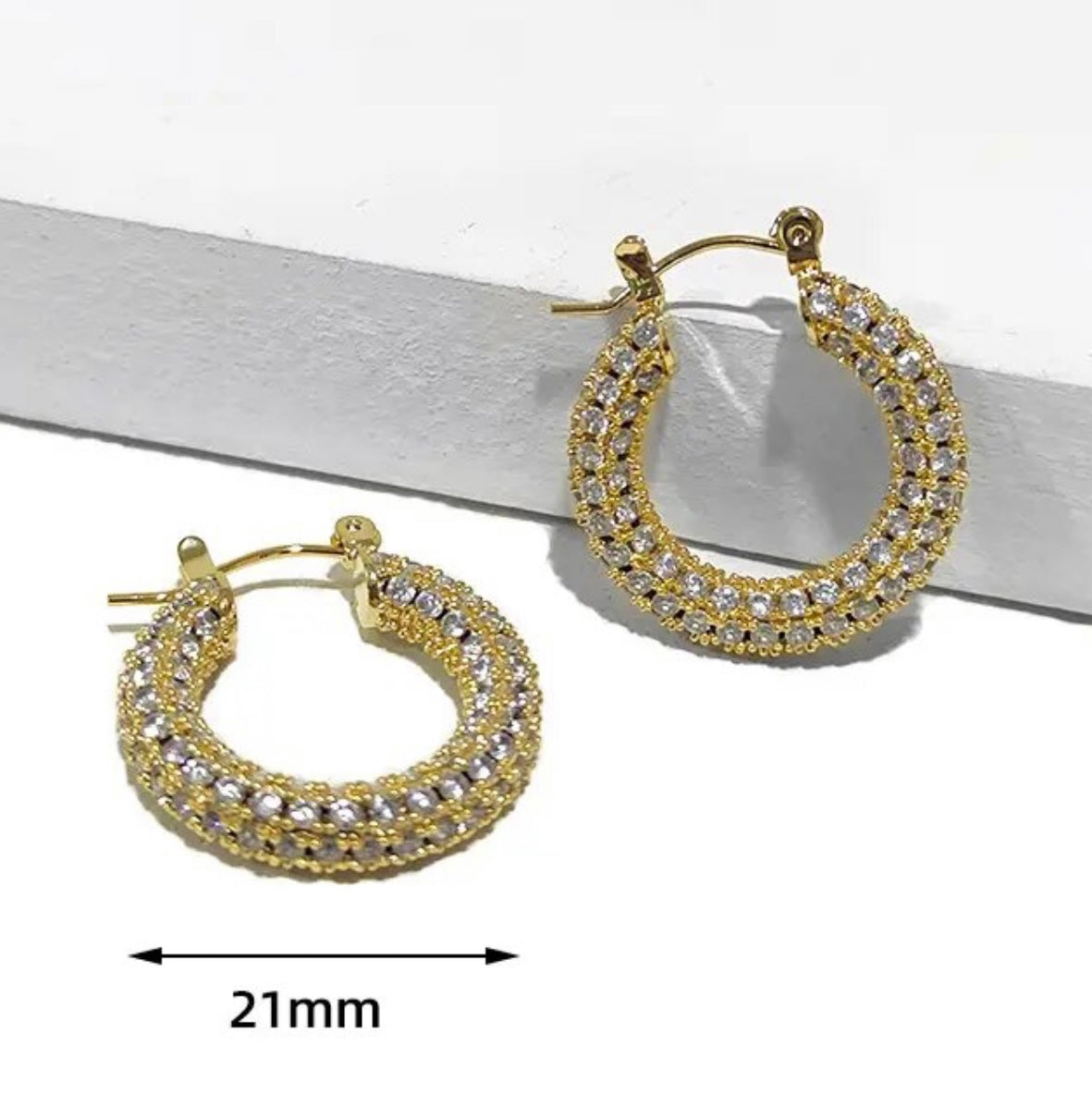 Chunky Hoop Earrings Set With Zircon Huggie Earring Hoops Unusual Cute Trendy Earrings For Women