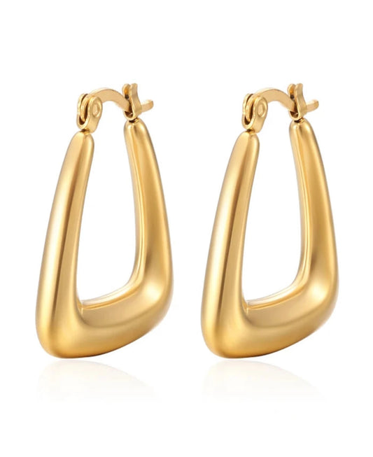 Triangle Earrings Gold Women Statement Chunky Gold Earrings For Her Polished Finish women Jewellery- non Tarnish jewelry for her