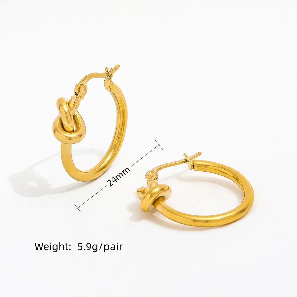 Knot Huggie  jewelry earrings for Women- 24MM