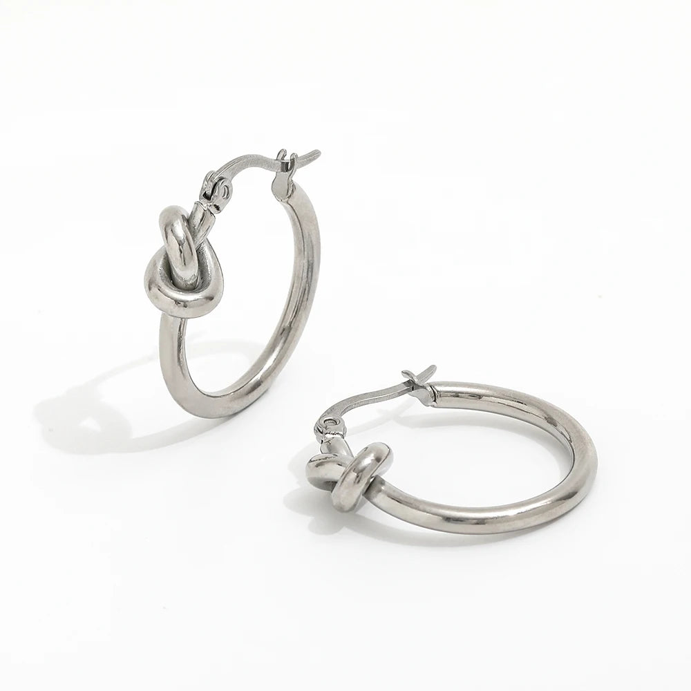 Knot Huggie  jewelry earrings for Women- 24MM