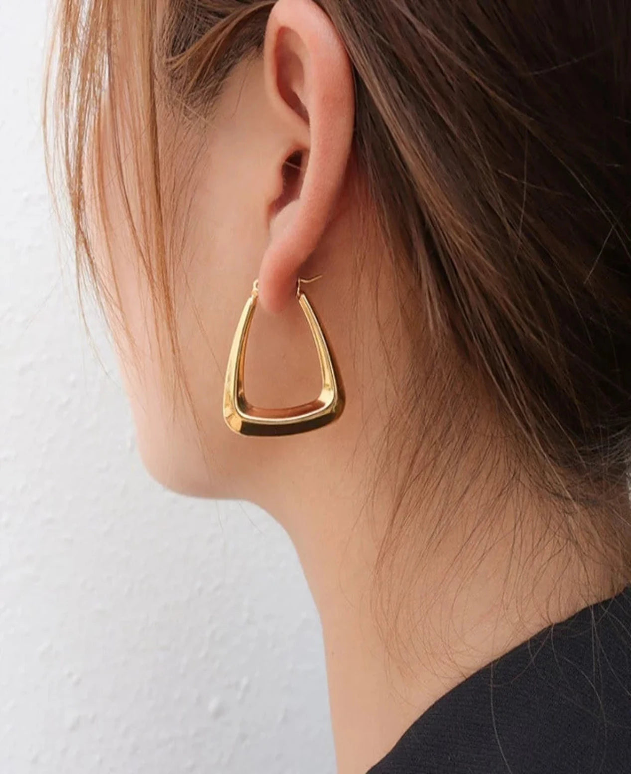 Triangle Earrings Gold Women Statement Chunky Gold Earrings For Her Polished Finish women Jewellery- non Tarnish jewelry for her