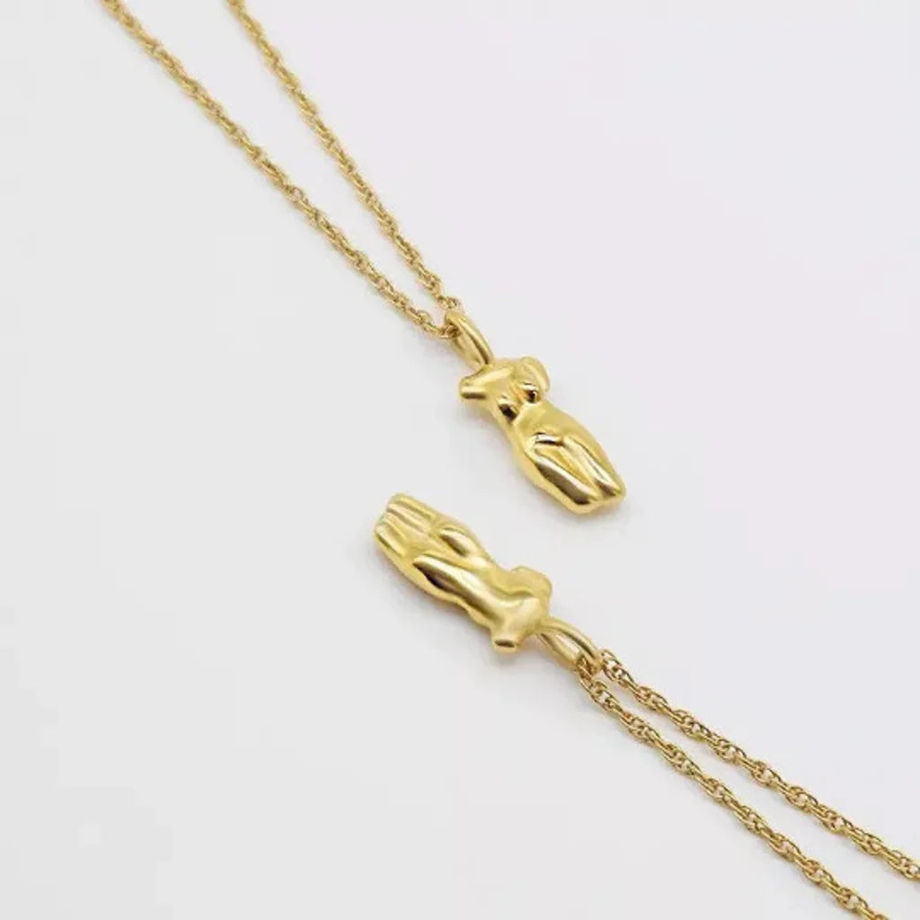 18k Gold Female Body Necklace, WATERPROOF Necklace, Gold Body Figure Necklace, Stainless Steel, Femme Body Necklace, Gift For Her